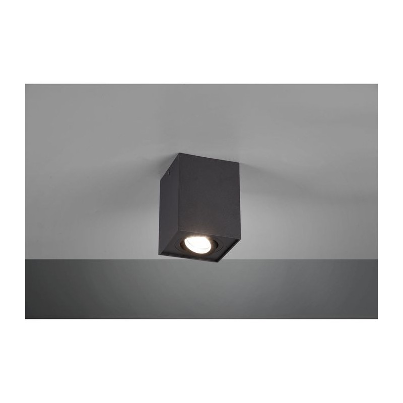 Plafonnier Biscuit Noir Mat 1x35W GU10 TRIO LIGHTING 613000132