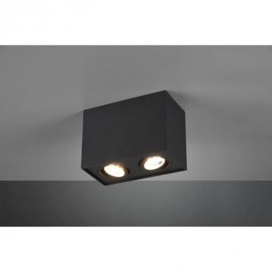 Plafonnier Biscuit Noir Mat 2x35W GU10 TRIO LIGHTING 613000232