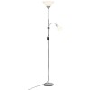 Lampadaire avec liseuse SPARI1 1x9,5W E27 Argent-blanc BRILLIANT G98811/05