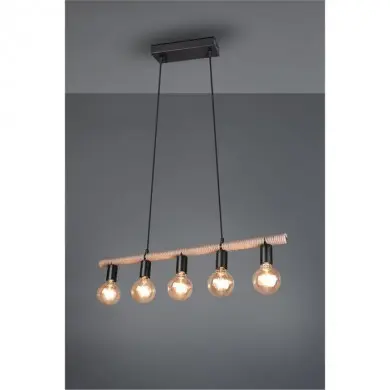 Suspension Einar Noir Mat 5x40W E27 REALITY R30605032