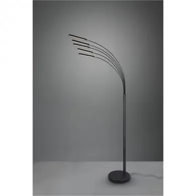 Lampadaire Reed Noir Mat 5x4W SMD LED TRI_R41031532 R41031532 Lampadaire Reed Noir Mat 5x4W SMD LED REALITY R41031532