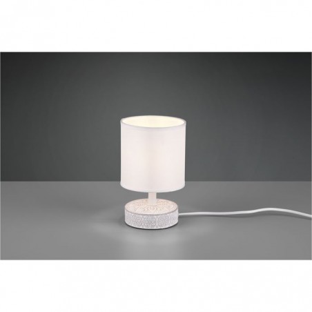 Reality Lampe De Table Marie 1xE14 - Design Vintage Céramique Et Tissu, Ambiance Chaleureuse