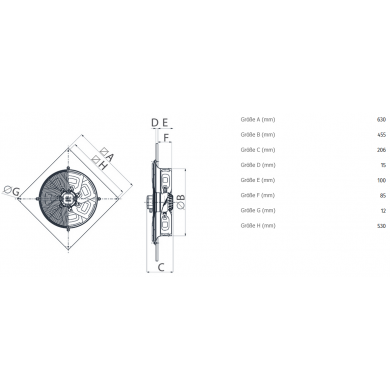 Ventilateur axial industriel A-E 454 M VORTICE 42307