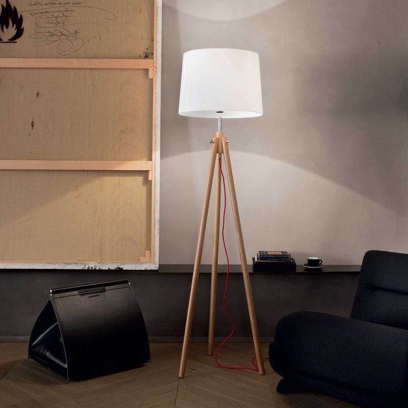 Lampadaire Industriel Bois 5 Lampes - lyadesign