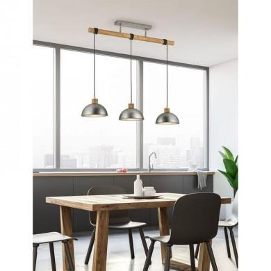 Suspension Billard Delhi Nickel 3x42W E27 TRIO LIGHTING 303400367