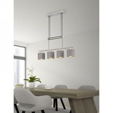 Suspension Billard Garda Nickel Taupe 4x28W E14 TRIO LIGHTING 305400441