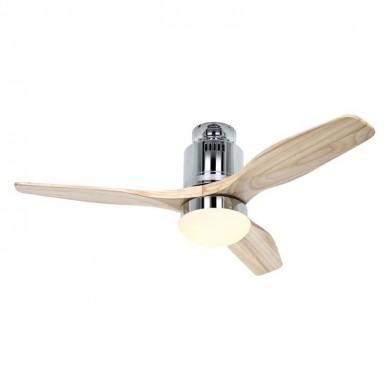 Ventilateur Plafond Aerodynamix Eco 112cm Chrome Poli Bois naturel CASAFAN 93112313