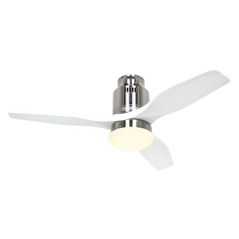 Ventilateur Plafond Aerodynamix Eco 112cm Chrome Blanc CAS_93112332 93112332 Ventilateur Plafond Aerodynamix Eco 112cm Chrome Blanc CASAFAN 93112332
