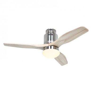 Ventilateur Plafond Aerodynamix Eco 112cm Chrome Bois naturel CASAFAN 93112333