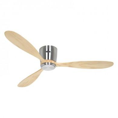 Ventilateur Plafond Eco Plano Bois 132cm Chromé Bois naturel CASAFAN 313287