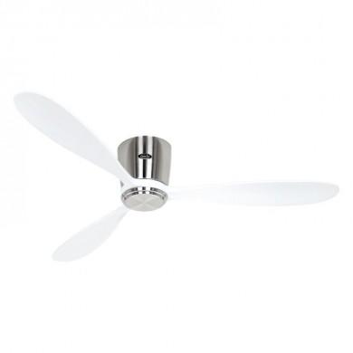 Ventilateur Plafond Eco Plano Bois 132cm Chromé Blanc CASAFAN 313289