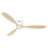 Ventilateur Plafond Eco Plano Bois 132cm Blanc Bois naturel WiFi CASAFAN 313292