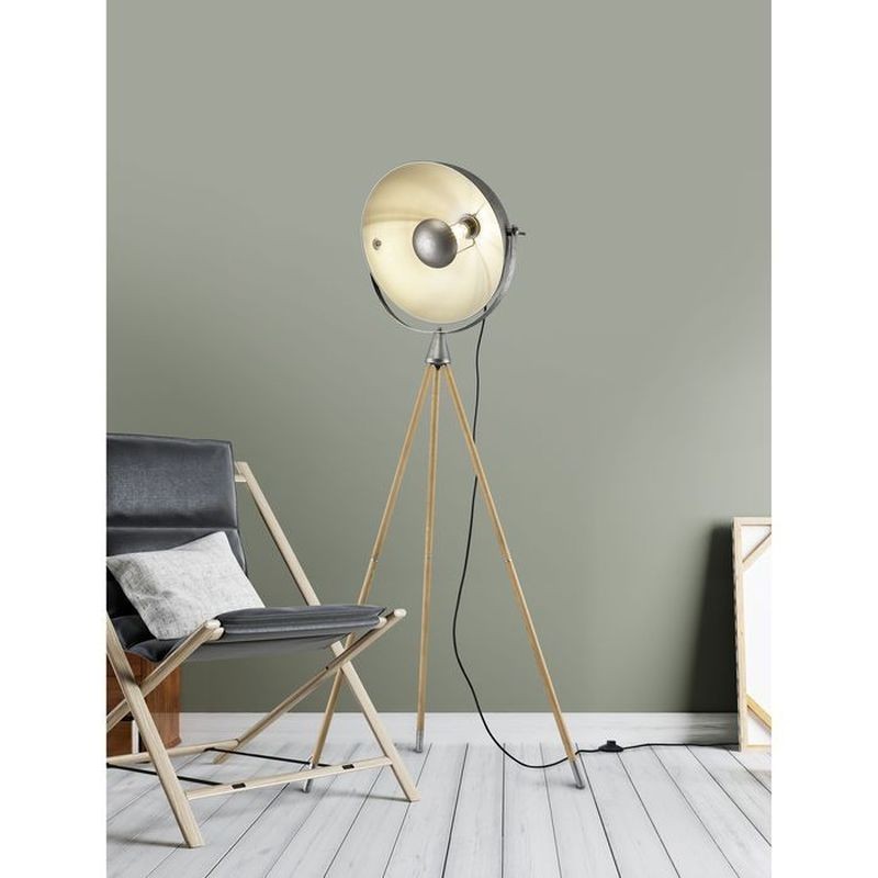 Lampadaire Cinéma Trepied Delhi Nickel 1x60W E27 D66 TRI_403400167 403400167 Lampadaire Cinéma Trepied Delhi Nickel 1x60W E27 D66 TRIO LIGHTING 403400167
