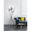 Lampadaire Boule Lance Noir Mat 3x28W E14