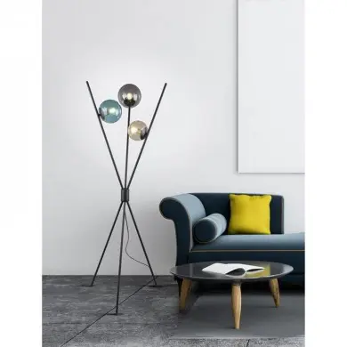 Lampadaire Boule Lance Noir Mat 3x28W E14 TRIO LIGHTING 403400317