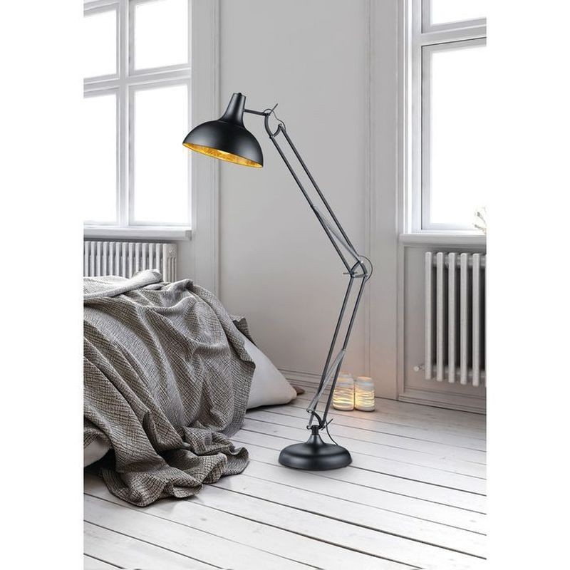 Lampadaire Articulé Salvador Noir Mat 1x60W E27 REALITY R46061032