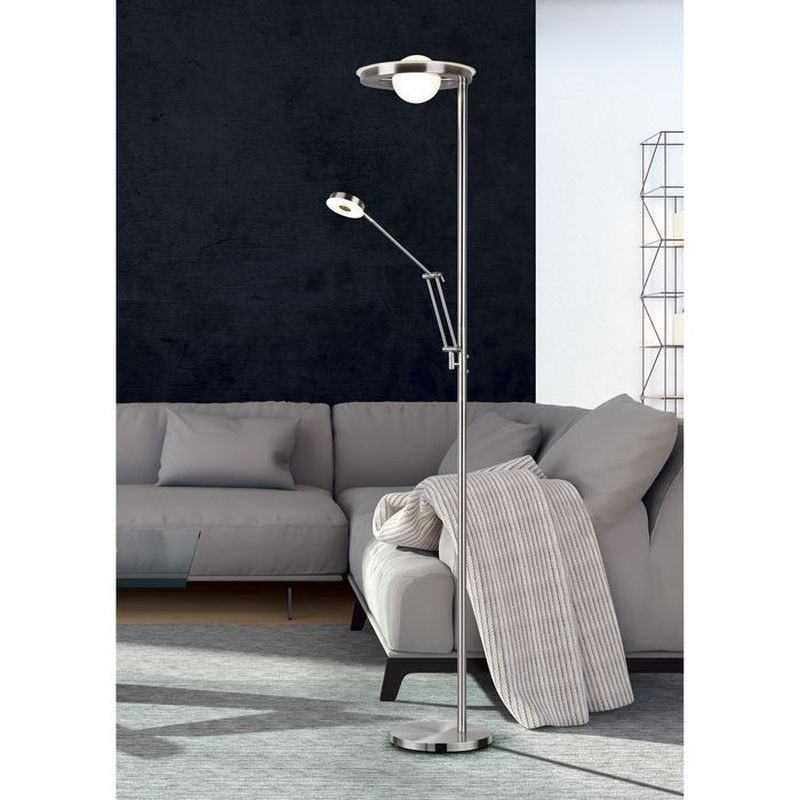 Lampadaire Barrie Nickel Mat LED avec Liseuse TRIO LIGHTING 424210307