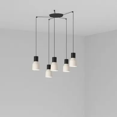 Suspension Kombo Beige L- 5x15W E27 FARO 68592-5L
