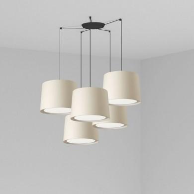 Suspension Conga Noir Beige 5x15W Max E27 FARO 64314-55-5L
