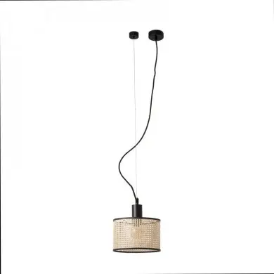 Suspension Mambo Noir Rotin 1x15W E27 FAR_64314-47 64314-47 Suspension Mambo Noir Rotin 1x15W E27 FARO 64314-47