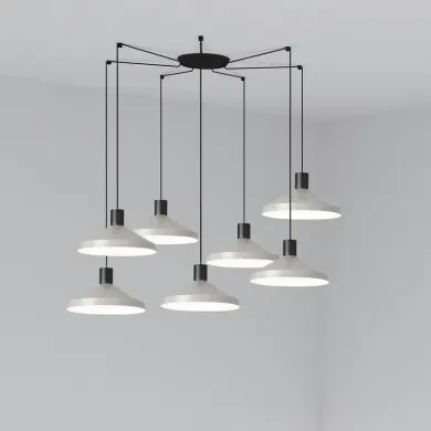 Suspension Kombo Gris L- 7x15W E27 FAR_68595-7L 68595-7L Suspension Kombo Gris L- 7x15W E27 FARO 68595-7L