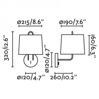 Applique Murale Montreal Blanc Beige 1x15W E27 FARO 24030-02