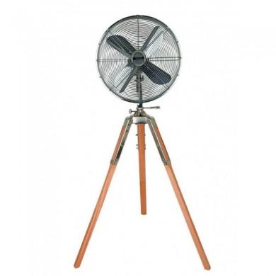 Ventilateur sur pied Retro Airstyle Chromé Bois Naturel CAS_304086 304086 Ventilateur sur pied Retro Airstyle Chromé Bois Naturel CASAFAN 304086
