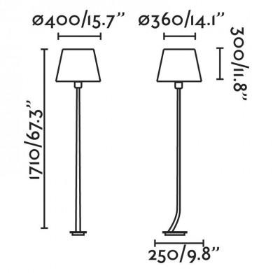 Lampadaire Rem Bronze Blanc 1x15W E27 FARO 29687-07