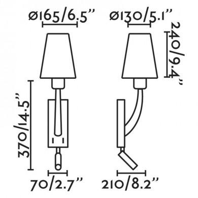 Applique Murale Rem Or vieilli Beige Liseuse 1x15W E27 FARO 29683-20