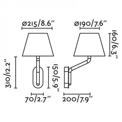 Applique Murale Eterna Chrome Beige 1x15W Max E27 FARO 24005-11