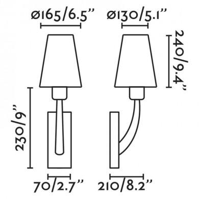 Applique Murale Rem Blanc Or vieilli 1x15W E27 FARO 29681-19