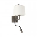 Applique Murale Frame Or vieilli Blanc Liseuse L190 1x15W Max E27 et LED