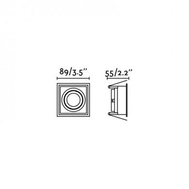 Encastré Intérieur Hyde Noir Carré Orientable L89 1x8W GU10 LED FARO 40121