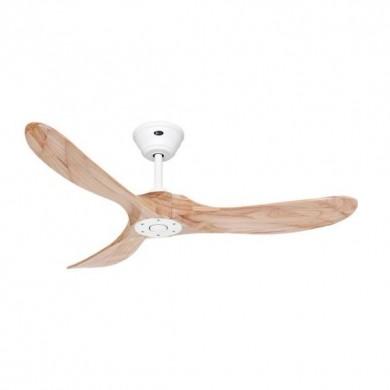 Ventilateur de Plafond Eco Genuino 122cm Blanc Bois Naturel CASAFAN 312219