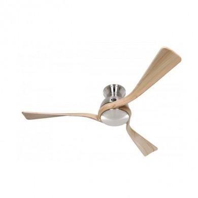 Ventilateur Plafond Eco Regento 140cm Chrome Bois Naturel CASAFAN 314051