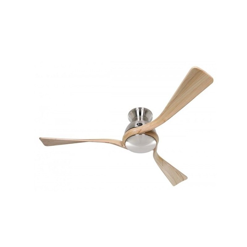 Ventilateur Plafond Eco Regento 140cm Chrome Bois Naturel CASAFAN 314051