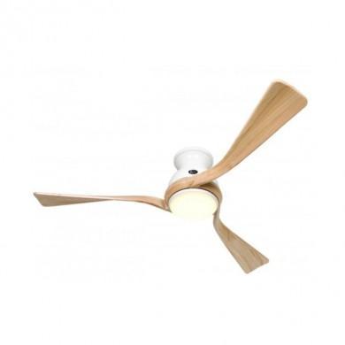 Ventilateur Plafonnier Eco Regento 140cm Blanc Bois naturel CASAFAN 314053