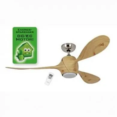 Ventilateur de Plafond Eco Fiore Chromé/Pin 142cm CAS_314228 314228 Ventilateur de Plafond Eco Fiore Chromé/Pin 142cm CASAFAN 314228