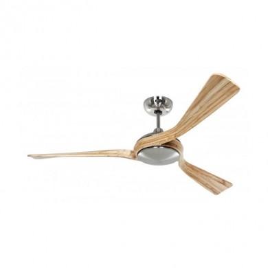 Ventilateur Plafond Interior 142cm Chromé Bois Naturel CASAFAN 314230