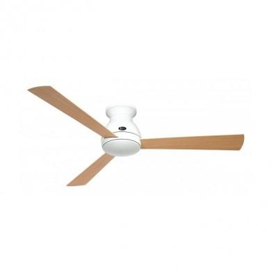 Ventilateur Plafond Design Pallas 142cm Blanc Erable Hetre CASAFAN 314274