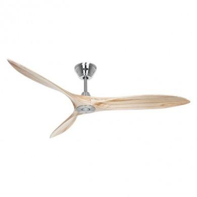 Ventilateur Plafond Airscrew 152cm Chromé Bois Naturel CASAFAN 315243