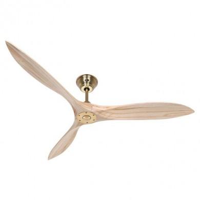 Ventilateur Plafond Design Airscrew 152cm Laiton Bois Naturel CASAFAN 315255