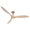 Ventilateur Plafond Design Airscrew 152cm Laiton Bois Naturel CASAFAN 315255