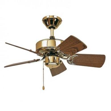 Ventilateur de Plafond Royal Classic 75cm Laiton Chêne CASAFAN 507509