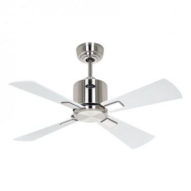 Ventilateur Plafond Eco Neo III 92cm Nickel brossé Blanc Gris Clair WiFi CASAFAN 942031