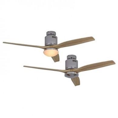 Ventilateur de Plafond Aerodynamix Eco 132cm Chrome Poli Bois naturel CASAFAN 93132313