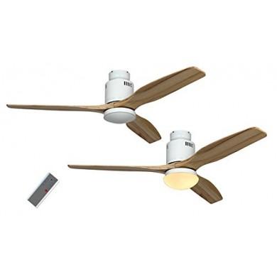 Ventilateur de Plafond Aerodynamix Eco 132cm Blanc Bois naturel CASAFAN 93132323