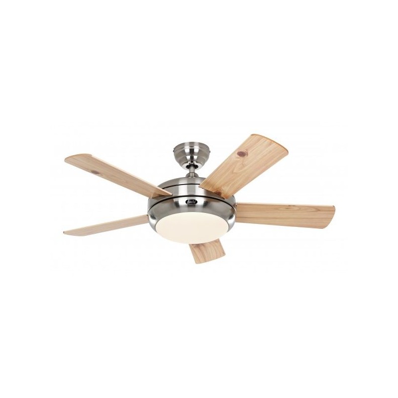 Ventilateur de Plafond Titanium 105cm Chromé Hêtre Pin CASAFAN 9510560