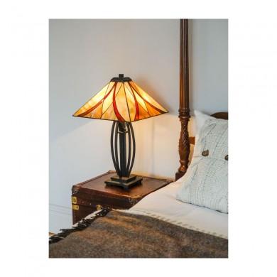Lampe Tiffany Asheville Bronze 2x60W E27 QUOIZEL QZ-ASHEVILLE-TL