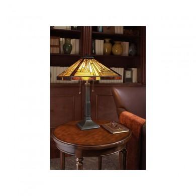 Lampe Tiffany en Bronze 2x60W E27 QUOIZEL QZ-STEPHEN-TL